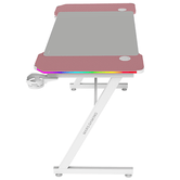 MARS GAMING TABLE MGDX120RGBP STEEL FRAME 120x60x75 CONTROLADOR DE GERENCIAMENTO DE CABOS ROSA RGB DE FIBRA DE CARBONO