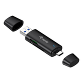 LEITOR DE CARTÃO EXTERNO EQUIPADO COM CONEXÃO DUPLA USB 3.2 USB-A E USB-C SD TF