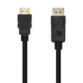 Conversor de cabo AISENS DisplayPort A HDMI, DP/M-HDMI/M, preto, 1,0 m