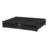 GAVETA PARA RACK 19" 2U 483X360MM ATÉ 90 KG COM FECHO FRONTAL PRETO