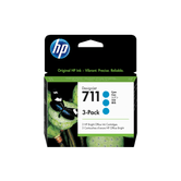 Pacote com 3 cartuchos de tinta ciano HP 711