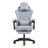 SILLA GAMER MARS GAMING MGCXFSBL FABRIC RECLINABLE REPOSAPIES EXTENSIBLE DISE??O TEXTIL AZUL PLATA