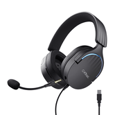 HEADSET TRUST GAMING GXT 490 PRETO FAYZO 24900 USB 7.1 MICROFONE REMOVÍVEL E FLEXÍVEL ILUMINAÇÃO RGB FONE DE OUVIDO ROTATIVO