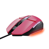 MOUSE TRUST GAMING RGB GXT 109P FELOX 25066 COLOR ROSA ILUMINAÇÃO LED 6 BOTONES CABO 150cm