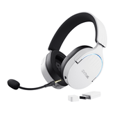TRUST GAMING BLUETOOTH HEADSET FAYZO GXT 491 BRANCO 25304 BT E USB 2.4Ghz MICROFONE REMOVÍVEL E FLEXÍVEL USB-C CARREGAMENTO ON-EAR CONTROLES RGB