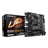 GIGABYTE AMD  B550M DS3H AC R2 Placa base - Procesadores AMD Ryzen 5000, VRM de 5+3 fases, hasta 4733 MHz DDR4 (O.C.), 1x M.2 PCIe 4.0 + 1x M.2 PCIe 3