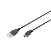 Cabo de conexão USB 2.0 tipo A - mini B (5 pinos) M/M 1 8 m suporta USB 2.0 UL bl