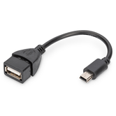 Adaptador USB 2.0 Cabo OTG tipo mini B - A M/F 0,2 m em conformidade com USB 2.0 bl