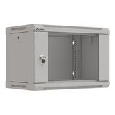RACK DE ARMÁRIO DE PAREDE LANBERG 19" 6U 540X350 PACOTE PLANO COM PORTA DE VIDRO CINZA