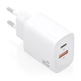 CARGADOR AISENS GAN 30W 1XUSB-C PD3.0 QC4.0 1XUSB-A QC3.0 BLANCO