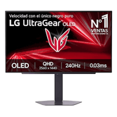 MONITOR LG, 27 PULGADAS, 27GX704A-B, 68,6 CM, 2560 X 1440 PIXELES, QUAD HD, OLED, 0,03 MS, NEGRO