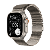 Capa de titânio natural celular para Apple Watch Ultra 3 GPS + de 49 mm com laço milanês de titânio natural — pequena