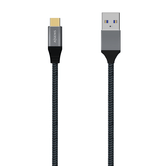 Cabo AISENS USB 3.1 Gen2 Aluminio 10Gbps 3A, Tipo USB-C/MA/M, Gris, 1.0M