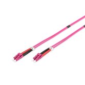 Patch Cord de Fibra Óptica LC para LC Duplex OM4 cor magenta 3m