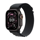 Capa de titânio preta para Apple Watch Ultra 3 GPS + Cellular de 49 mm com alça alpina preta — grande