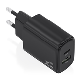 CARGADOR AISENS GAN 30W 1XUSB-C PD3.0 QC4.0 1XUSB-A QC3.0 NEGRO