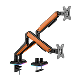 AISENS Soporte De Mesa RGB Gaming Contrapeso Giratorio E Inclinable Para Monitor TV 9kg  3 Pivotes  1 Brazo  De 17 32  Negro Blanco