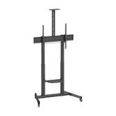 AISENS Soporte De Suelo Eco Con Ruedas Y Manivela  Bandeja Para DVD Y Soporte De Camara Para Monitor TV 120kg De 60  100   Negro