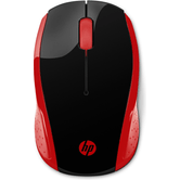 MOUSE SEM FIO HP 200 VERMELHO