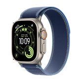 Capa de titânio natural para Apple Watch Ultra 3 GPS + Cellular de 49 mm com anel de trilha azul/azul brilhante - M/L