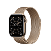 Capa de titânio dourado de 42 mm para Apple Watch Series 11 GPS + Cellular com laço dourado milanês