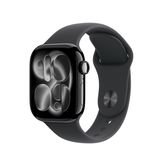 Apple Watch Series 11 GPS 42mm Jet Black Aluminium Case with Black Sport Band - M/L