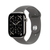 Apple Watch Series 11 GPS + Cellular 42mm Natural Titanium Case with Stone Grey Sport Band - M/L