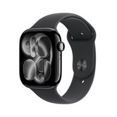 Apple Watch Series 11 GPS + Cellular 46mm Jet Black Aluminium Case with Black Sport Band - M/L