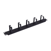 PANEL ORGANIZADOR DE CABLES COLOR NEGRO 1U PARA ARMARIO RACK GUIAS METALICAS