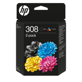 PACOTE DE CONSUMÍVEIS HP 308 PRETO/TRICOLOR