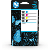 Cartucho HEWLETT PACKARD 4 Original HP Ink Pack 932 Preto e 933 Ciano/Magenta/Amarelo 4 Cores 6ZC71AE
