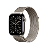 Capa de titânio natural para Apple Watch Series 11 GPS + Cellular de 42 mm com laço milanês natural