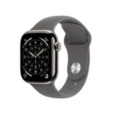 Capa de titânio natural para Apple Watch Series 11 GPS + Cellular de 42 mm com pulseira esportiva cinza pedra - M/L