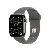 Capa de titânio natural para Apple Watch Series 11 GPS + Cellular de 42 mm com pulseira esportiva cinza pedra - M/L