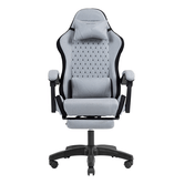 CADEIRA DE JOGOS GAMER MARS MGCXFSB DESIGN DE APOIO PARA PÉS EXTENSÍVEL RECLINÁVEL EM TECIDO? OU TECIDO PRATEADO PRETO