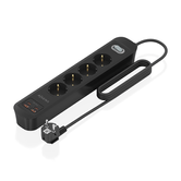 AISENS Regleta de Enchufes Multifuncion con 4 Tomas   Cargador PD3 0 20W 2xUSB C  2xUSB A  1 4m  Negro