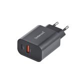 Intenso | Carregador de parede W30AC | USB-A e C preto