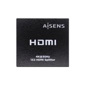 Duplicador HDMI AISENS 4k @30Hz 1x2 com alimentação, preto