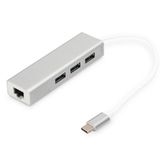 3 PORT USB 3.0 TYPE C HUB GIGABIT ETHERNET RJ45 WIN/MAC OS