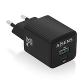CARGADOR AISENS GAN 30W 1XUSB-C PD3.0 QC4.0 1XUSB-A QC3.0 NEGRO