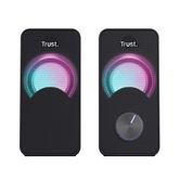 ALTAVOCES TRUST 2.0 ARYS RGB 6W RMS 12W MAX AUTOALIMENTADO USB LED  COLOR NEGRO 23120