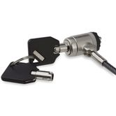 KEYED CABLE LOCK - 2M (6.5) STEEL CABLE PUSH-TO-LOCK BUTT ON