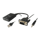 ADAPTADOR VGA MASCULINO PARA HDMI FEMININO COM CONECTOR DE ÁUDIO 3,5" EQUIP 119038