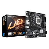 Placa Intel  GIGABYTE H610M D3W Placa Base - Compatible con procesadores Intel Core de 14ª generación, VRM de 5+1+1 fases, hasta 5600MHz DDR5, 1x