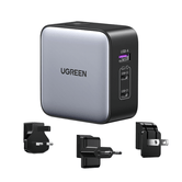 CARREGADOR DE VIAGEM RÁPIDA UGREEN 65W 1X USBA+2XUSBC 65W METAL