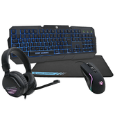 COMBO TECLADO/MOUSE/FONES DE OUVIDO/COOLBOX X-WING GAMING USB LED PRETO