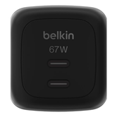 CARGADOR USB GAN BELKIN WCH020kqBK 67W 2xUSB-C PD PPS DISE??O COMPACTO COLOR NEGRO