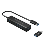 HUB 3.0 CONCEPTRONIC HUBBIES06B 4 PORTAS USB 3.0 COM ADAPTADOR USB-C CAIXA DE ALUMÍNIO COR PRETA