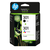 PACK COMBO CARTUCHOS HP 301 NEGRO + TRICOLOR