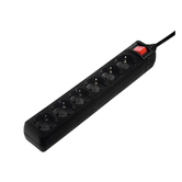REGLETA ALIMENTACION HAMA CON 6 TOMAS INTERRUPTOR 1,4m COLOR NEGRA